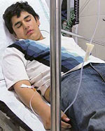A member of the Sadana family undergoes treatment at DMCH, Ludhiana, on Thursday.