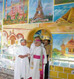 Dr Hormise Nirmal Raj along with Bishop Symphorian Keeparth, the first Bishop of Jalandhar, during the inauguration of the Cosmic Spiritual Museum