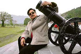 Actor and politician Shatrughan Sinha poses for a photograph in Srinagar