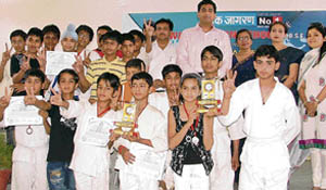 Medal winners of the Open Punjab Karate Championship that concluded at Saraswati Modern School, Ludhiana.