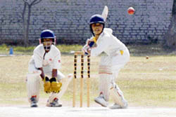 A cricket match between Shree Shree Cricket Academy and Cricket Stadium Sector 16 in progress in Chandigarh
