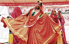 Students perform a dance during a function on environment organised by the Shaheed Memorial Sewal Society in Ludhiana on Wednesday.
