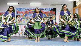 Students of Everest Public Senior Secondary School present a dance during the inauguration of schools pre-nursery wing.