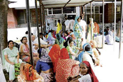 Patients wait for their turn at the PGIMS, Rohtak. 