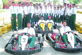 Special children enjoy go-karting in Jalandhar Cantonment.