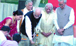 BJP leader L K Advani inaugurates Yogakshema, Delhis first Iyengar Yoga Centre at DDU Marg in the Capital