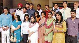 Award winners at the Law Bhawan, Chandigarh, on Saturday.