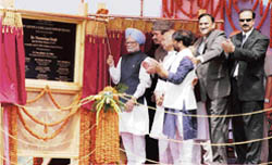 Prime Minister Dr Manmohan Singh inaugurating the Dul Hasti power project in Kishtwar