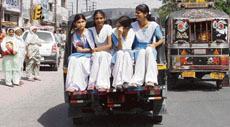 Despite ban auto-rickshaws continue to flout traffic rules in Ludhiana.