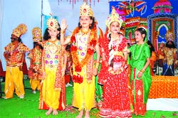 Students of Kendriya Vidyalaya-4 perform during the annual function in Jalandhar.