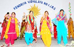 Students of KV No 1 perform a dance at the annual function in Jalandhar Cantonment