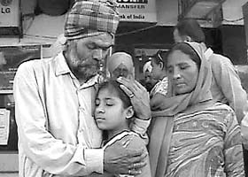 Kaddu along with her father Amrik Singh and mother Charanjit Kaur in Mohali