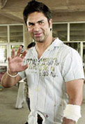 Harpreet, another injured, looks on in Chandigarh on Sunday.
