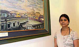 Exhibition of paintings by Renu Marwaha at Government Museum and Art Gallery in Sector 10, Chandigarh, on Sunday.