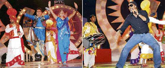 Sarabjit Cheema and Sukhbir perform at Chak de Punjabi at GRD Academy in Ludhiana on Saturday.