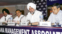 A seminar on economic development of Punjab organised by the LMA in progress in Ludhiana.