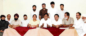 Congress councillors during a meeting in Ludhiana on Monday. 
