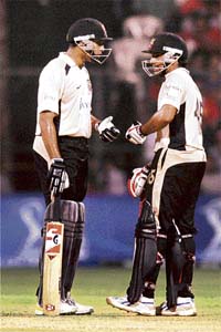 Deccan Chargers will require special efforts from skipper VVS Laxman (L) and in-form Rohit Sharma if they intend to reverse the losing spree in the match against Chennai Super Kings in the DLF IPL T20 match in Chennai