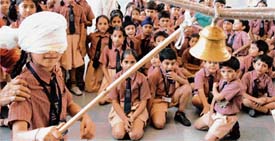 Children from Ryan International School take part in the games, which were sponsored by the Tribune publications on Tuesday