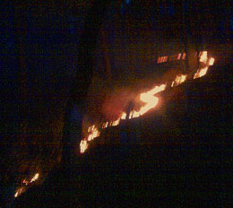 A forest on fire near Dharamshala.
