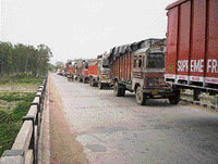 Truckers often cause dispute in the industrial area of Darlaghat.