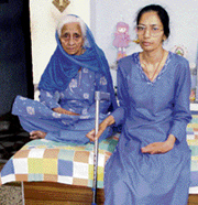 Seema Sood with her mother.