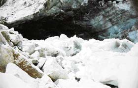 A view of the Gaumukh glacier