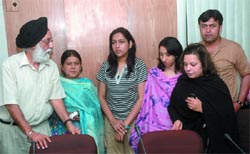 Union minister of sport M.S. Gill interacts with a youth delegation from Pakistan at his office in the Capital on Thursday. Tribune photo: Mukesh Aggarwal