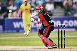 Delhi Daredevils Gautam Gambhir plays a shot against Chennai Super Kings during the IPL T20 match at Ferozshah Kotla in New Delhi