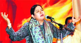 Sufi singer Zila Khan performs at Bhargava Auditorium at PGI in Chandigarh