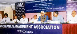 Minister of state for industries Ashwani Kumar delivers a lecture organised by the Ludhiana Management Association in Ludhiana