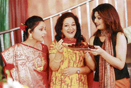 Himani Shivpuri (centre) in Aao Behan Chugli Karen, one of the many soaps in which she has played a pivotal role.