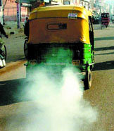 A CNG auto in New Delhi.