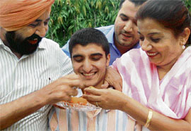 Himmat Singh Brar, who tops in Mohali with 95.6 per cent.