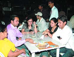 Residents savour delicacies at Food Bazaar. 