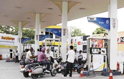 A raid being conducted on Azad Fuel Station at Fountain Chowk in Ludhiana