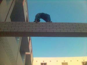 Eight-year-old Vansham, popularly called as Nanha Spiderman in Ferozepur, demonstrates daring aerobic feats. 