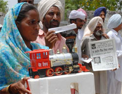 Poll symbols were showcased outside polling booths.