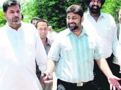 Mayor Pardeep Chhabra comes out of the district courts in Chandigarh