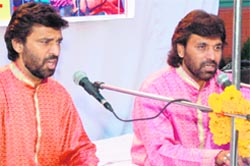 Kumar Bandhus Hemant Kumar and Anup Kumar perform at Old Age Home in Sector 15, Chandigarh,
