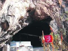 A view of the Shiv Khori cave shrine.