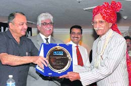 Founder of MDH Spices, Mahashya Dharam Pal, who was conferred Lifetime Achievement Award by the LMA in Ludhiana on Thursday.