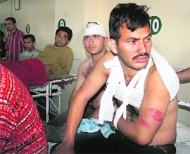 Injured ABVP supporters admitted to the IGMC, Shimla. 