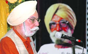 J.S. Grewal delivers Principal Sant Singh Sekhon memorial lecture at Punjabi Bhawan, Ludhiana, on Friday. 