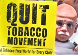 A child, dressed up like Mahatma Gandhi, takes part in the Quit Tobacco Movement on the eve of World No Tobacco Day in Mumbai