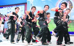 Students of Him Academy Public School, Hamirpur, present a cultural programme on the students activity day
