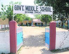 Government Middle School, Dhammi, awaiting upgradation even two years after the announcement made by Chief Minister Ghulam Nabi Azad.  
