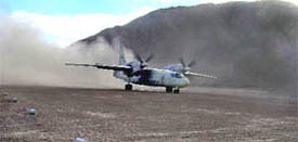 An AN-32 from 48 Squadron, the first aircraft to land at Daulat Beg Oldie, the worlds highest airfield, after