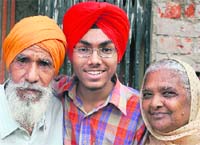 Rajwinder Singh with grandparents