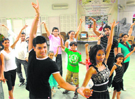 Shannon Benjamin and Priti Gupta perform at Indira Holiday Home in Chandigarh on Monday.